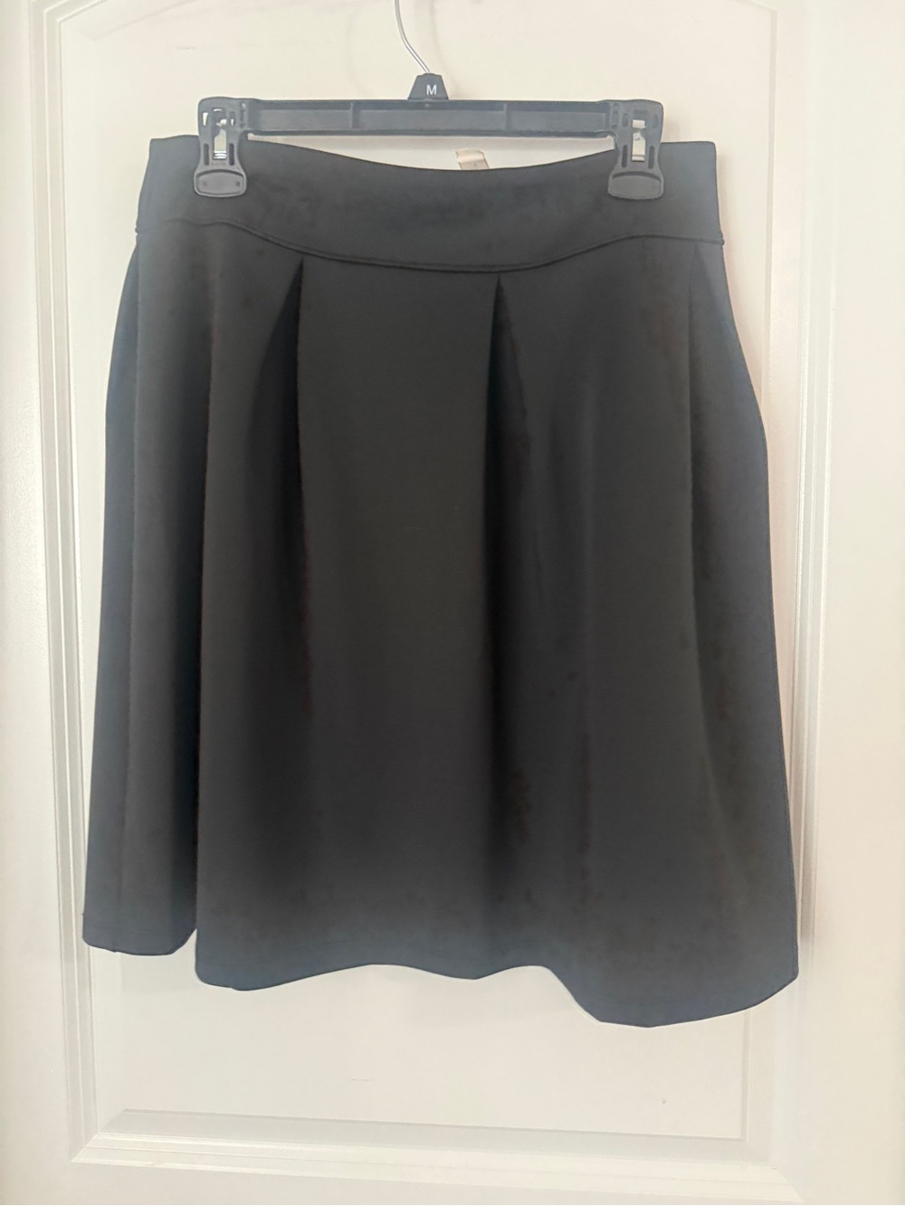 Tacera Black A-Line Pleated Skirt